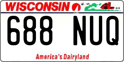 WI license plate 688NUQ