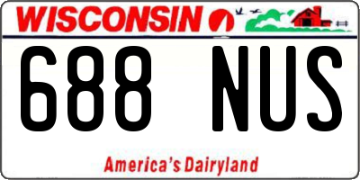WI license plate 688NUS