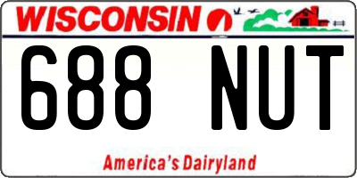WI license plate 688NUT