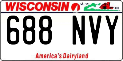 WI license plate 688NVY