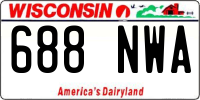WI license plate 688NWA