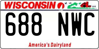 WI license plate 688NWC