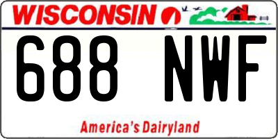 WI license plate 688NWF