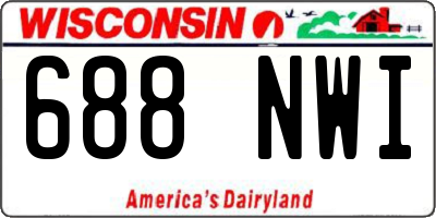 WI license plate 688NWI