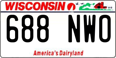 WI license plate 688NWO