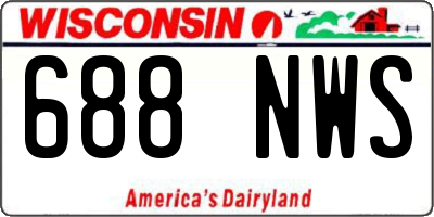 WI license plate 688NWS