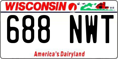 WI license plate 688NWT
