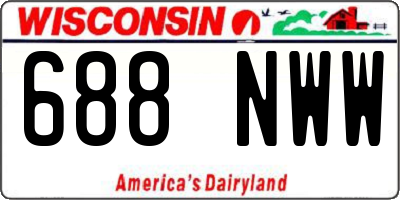 WI license plate 688NWW