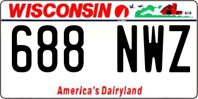 WI license plate 688NWZ
