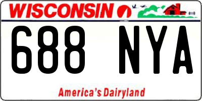 WI license plate 688NYA
