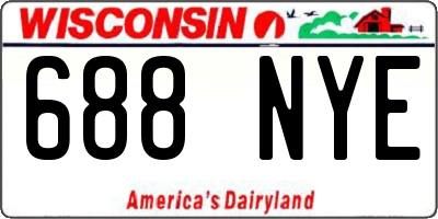 WI license plate 688NYE