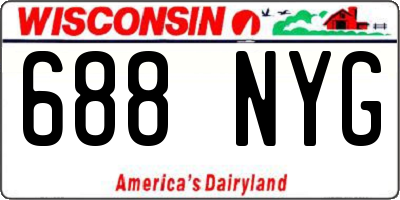 WI license plate 688NYG