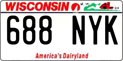 WI license plate 688NYK