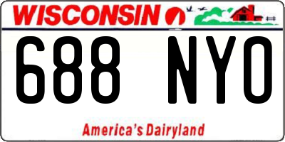 WI license plate 688NYO