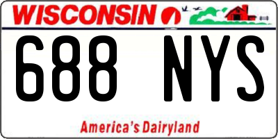 WI license plate 688NYS