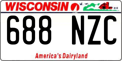 WI license plate 688NZC