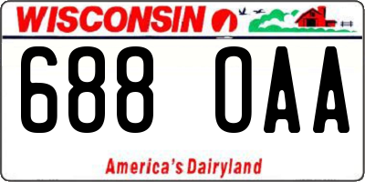 WI license plate 688OAA