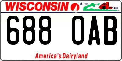 WI license plate 688OAB