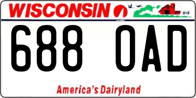 WI license plate 688OAD