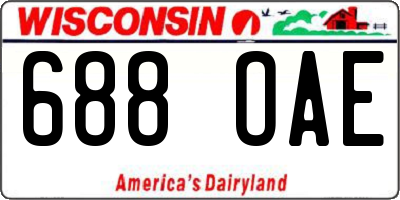 WI license plate 688OAE