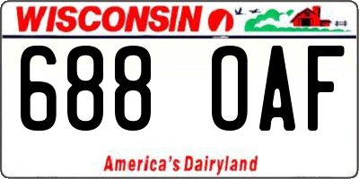 WI license plate 688OAF