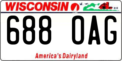 WI license plate 688OAG