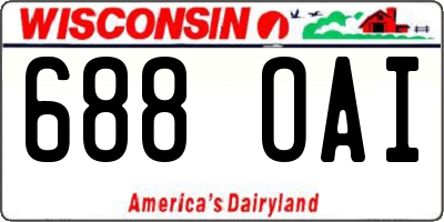 WI license plate 688OAI
