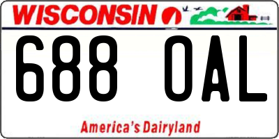 WI license plate 688OAL