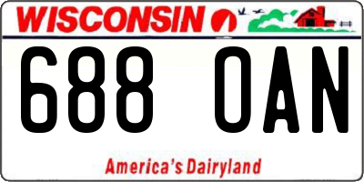 WI license plate 688OAN