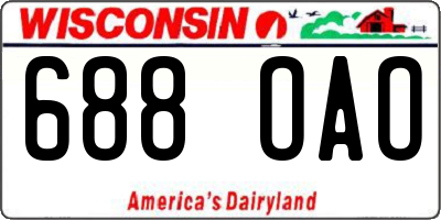 WI license plate 688OAO
