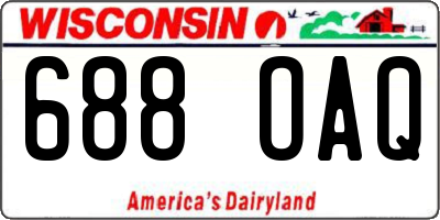 WI license plate 688OAQ