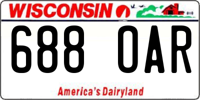 WI license plate 688OAR