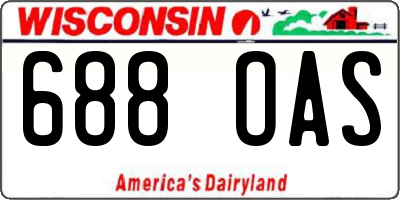 WI license plate 688OAS