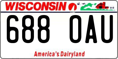 WI license plate 688OAU