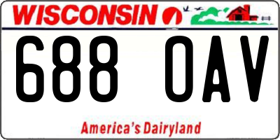 WI license plate 688OAV