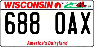 WI license plate 688OAX