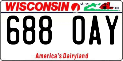 WI license plate 688OAY