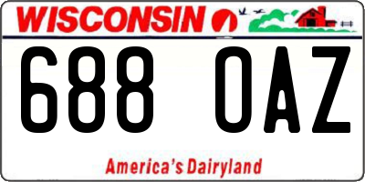 WI license plate 688OAZ