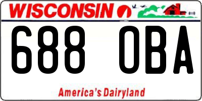 WI license plate 688OBA
