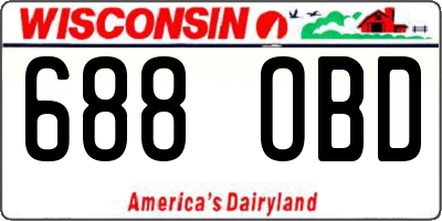 WI license plate 688OBD