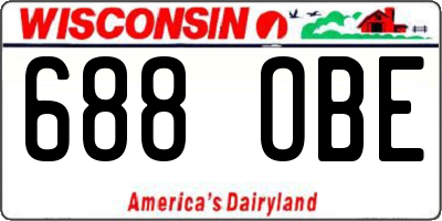 WI license plate 688OBE