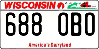 WI license plate 688OBO