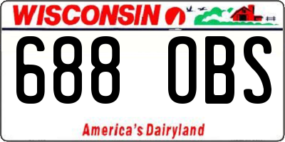 WI license plate 688OBS