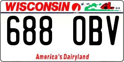 WI license plate 688OBV