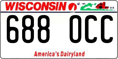 WI license plate 688OCC