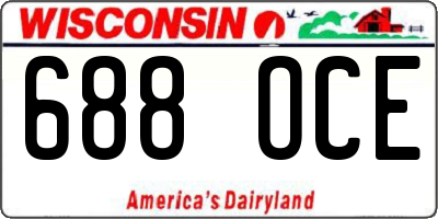 WI license plate 688OCE