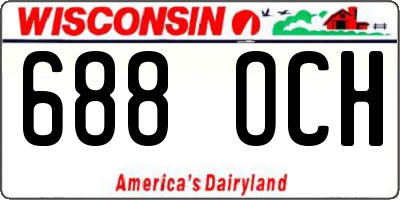 WI license plate 688OCH