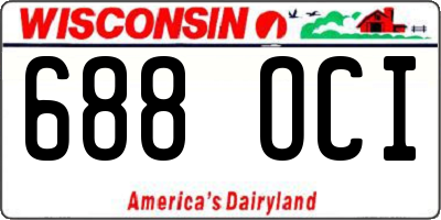 WI license plate 688OCI