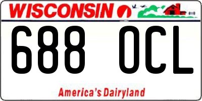 WI license plate 688OCL
