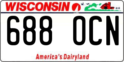 WI license plate 688OCN
